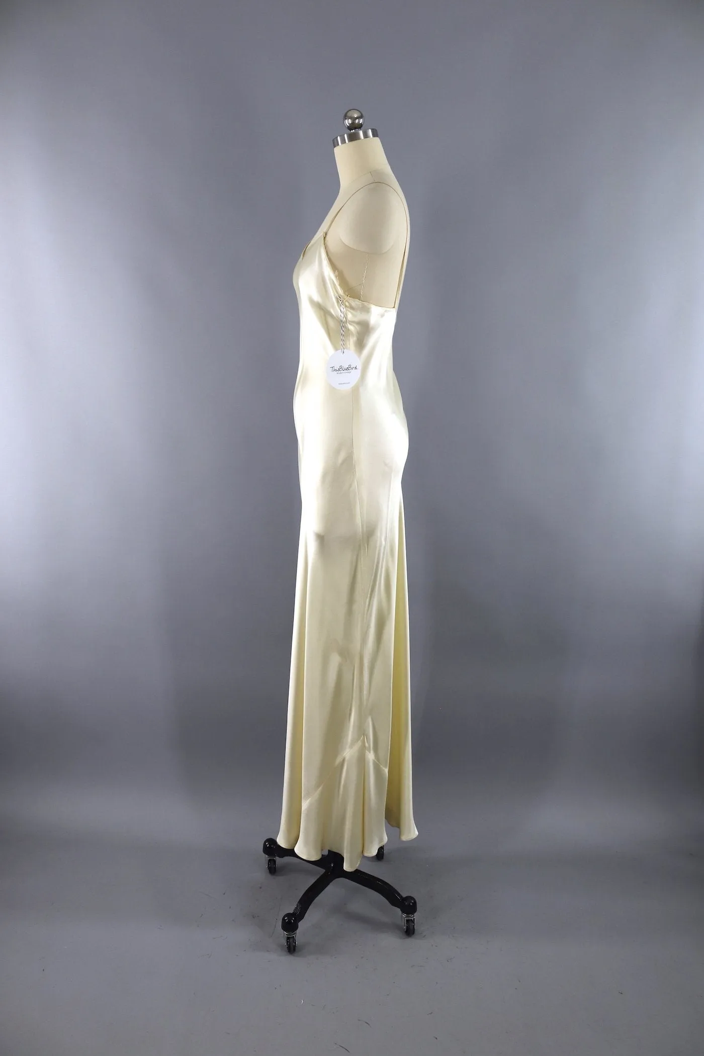 Vintage 1930s Ivory Satin Slip Dress