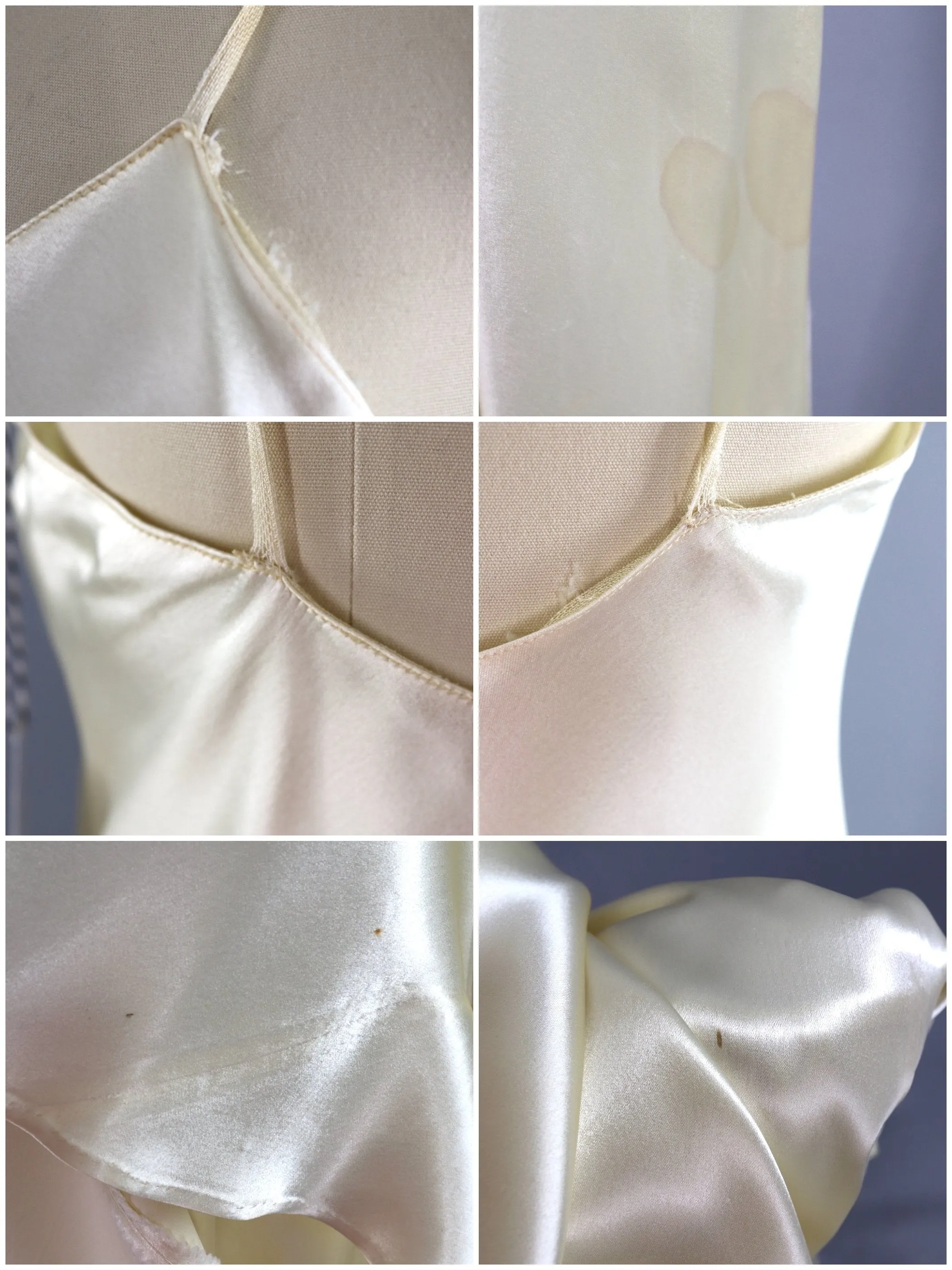 Vintage 1930s Ivory Satin Slip Dress