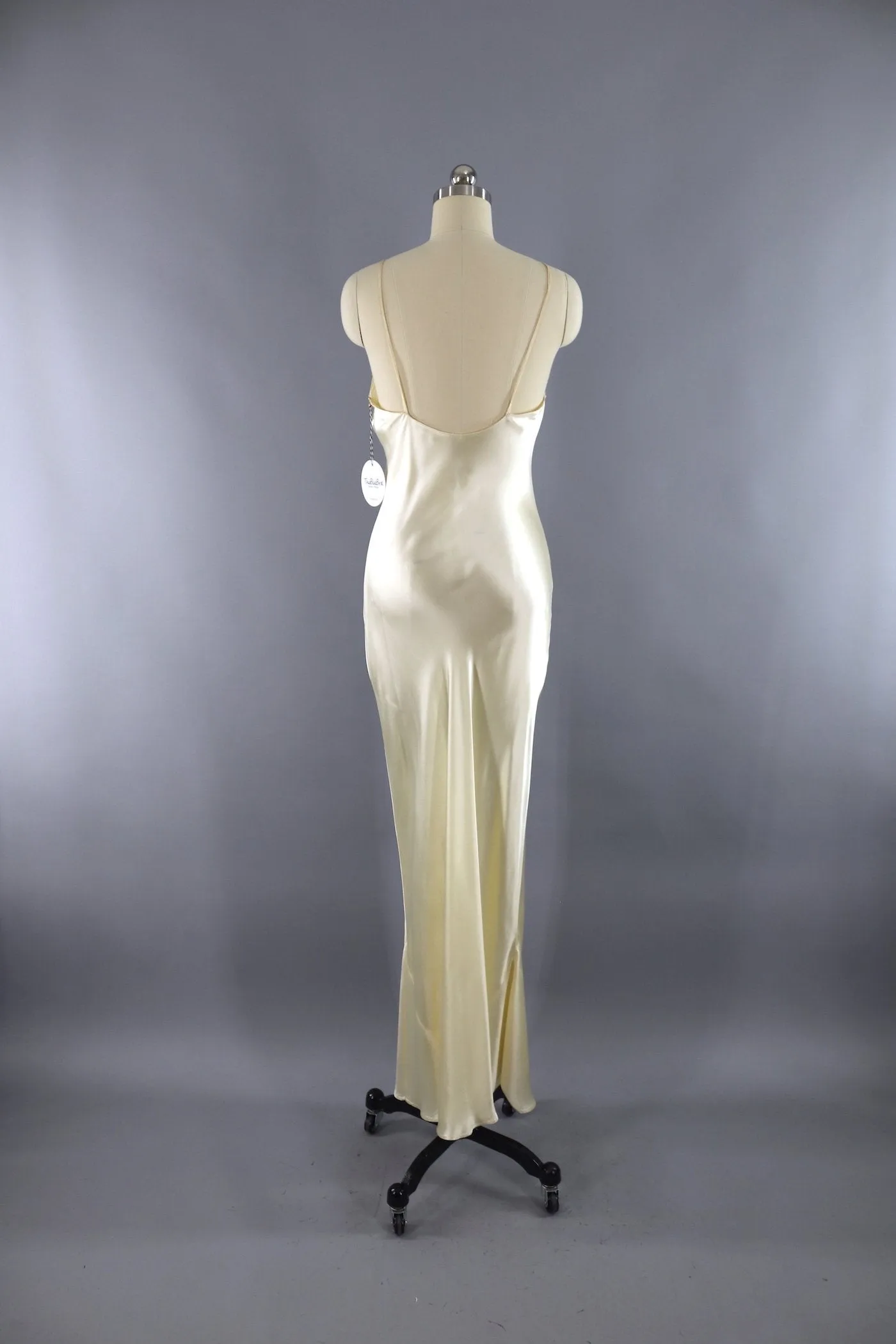 Vintage 1930s Ivory Satin Slip Dress