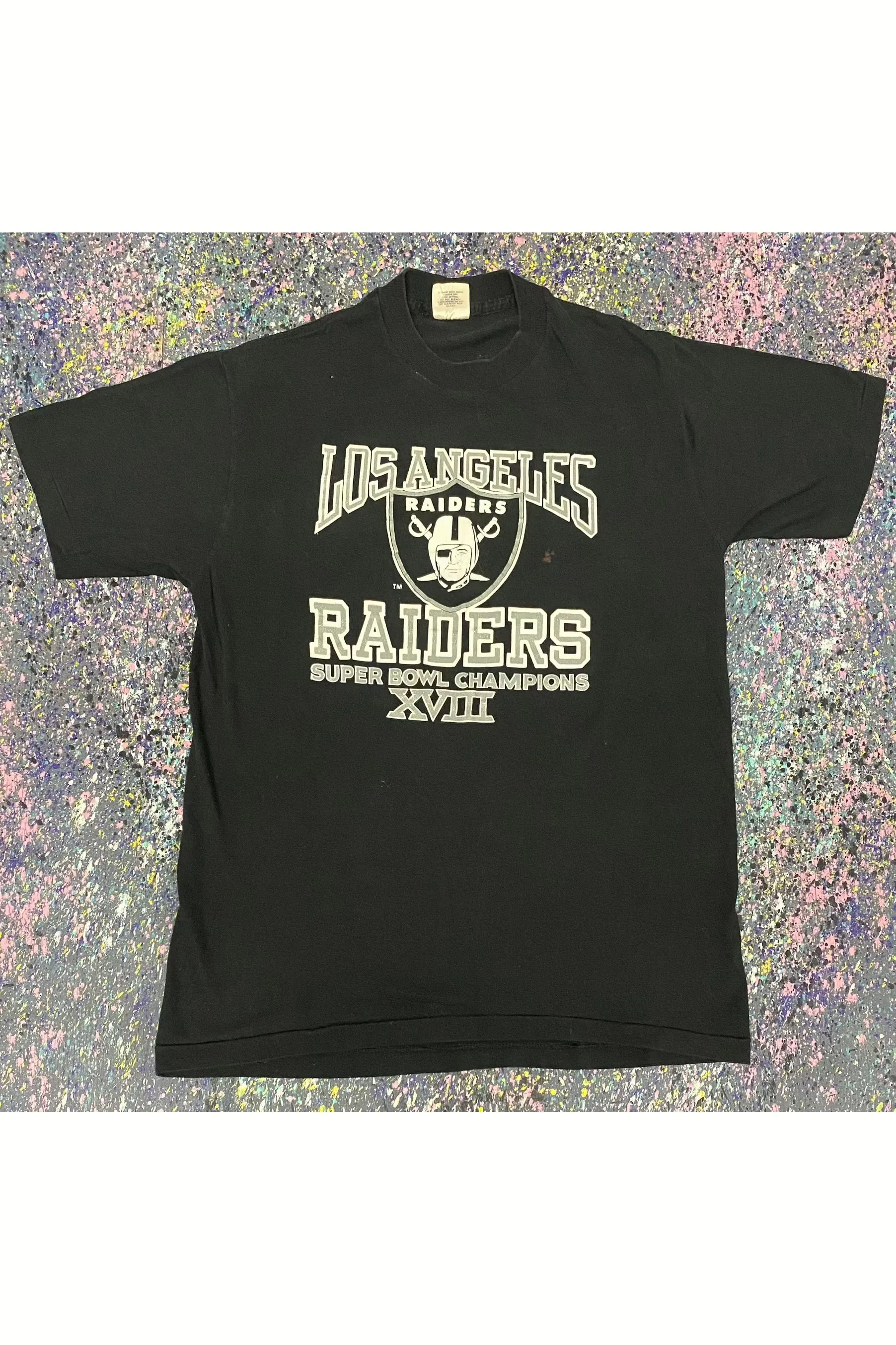 Vintage Los Angeles Raiders 1984 Super Bowl XVIII Champions Tee- L