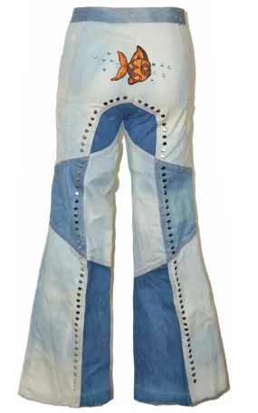 VINTAGE Mitey Miss Y2K Patchwork Flared Jeans