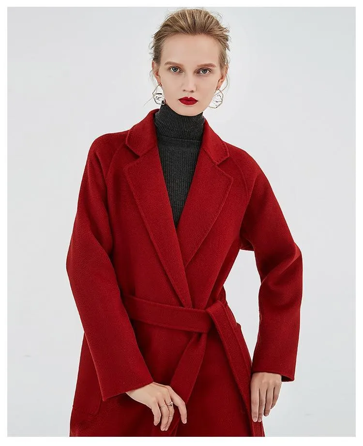 Water Ripple Double-Sided Cashmere Coat