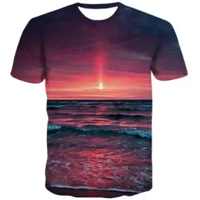 Wave T-shirt Men Flame Tshirts Casual Ocean Tshirts Novelty Harajuku T shirts Funny Gothic Tshirts Cool Short Sleeve Fashion