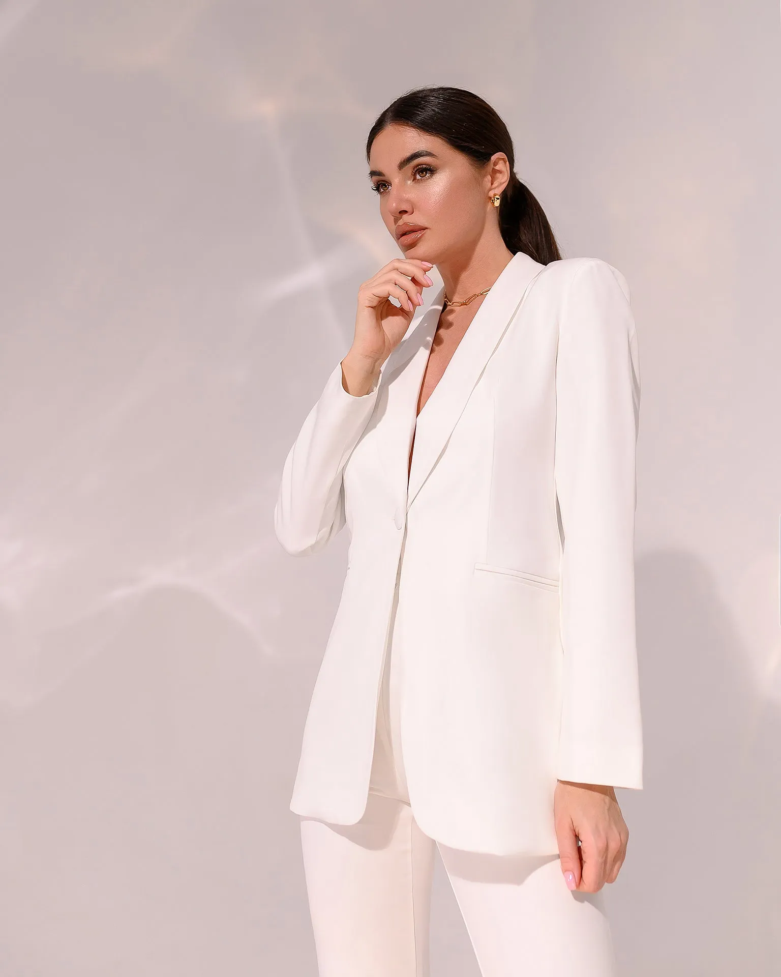 White Shawl Lapel Suit 2-Piece