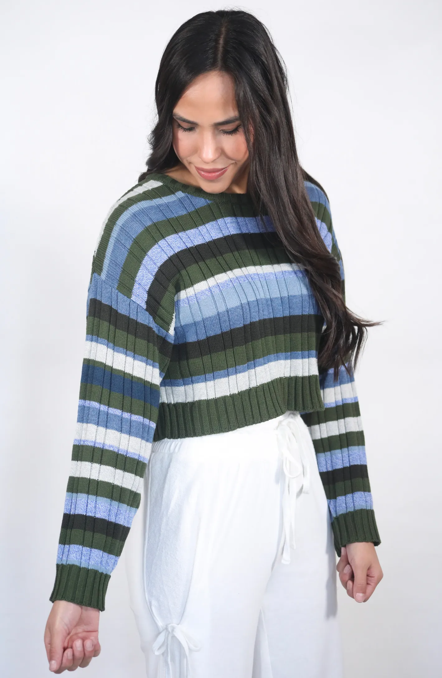 Wide Open Spaces Stripe Cropped Sweater