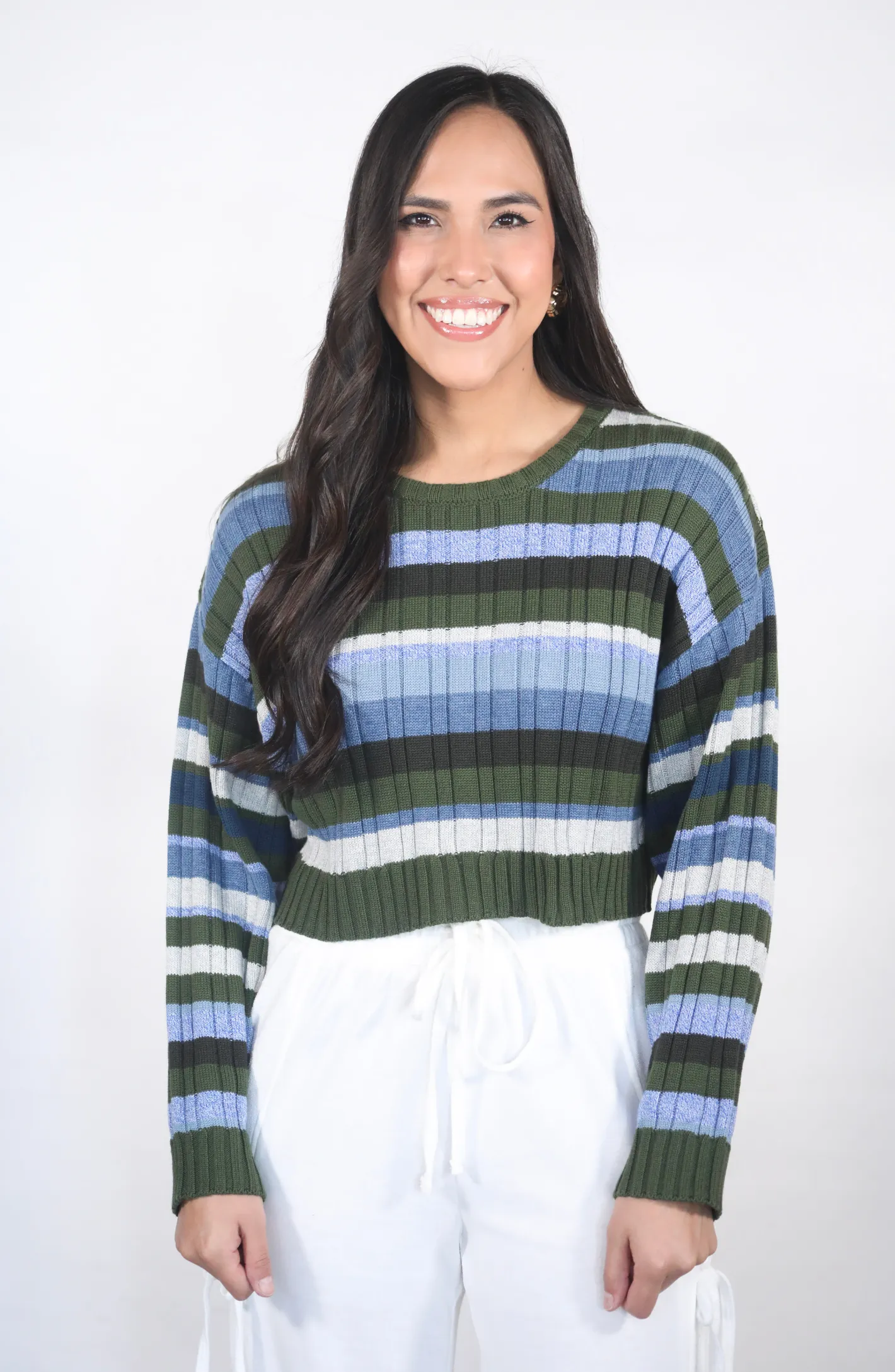 Wide Open Spaces Stripe Cropped Sweater