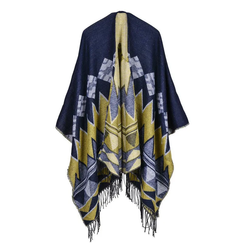 Women's Fashion Retro Poncho Scarf -  6 Colors