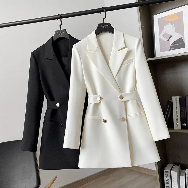 Women's Waist Slimming Small Suit Jacket white or black